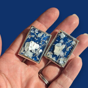 60s Confetti Lucite Mica Clip On Earrings